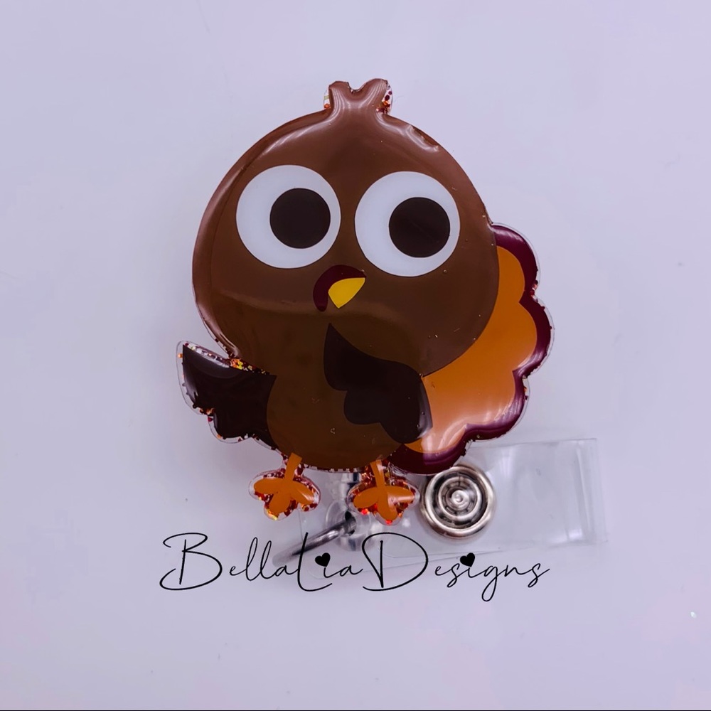 Cute Turkey Badge Reel